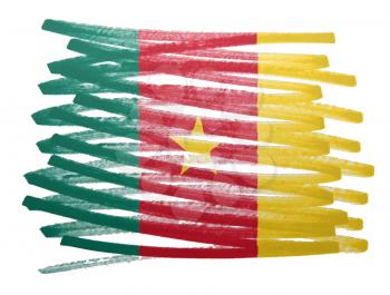 Flag illustration made with pen - Cameroon