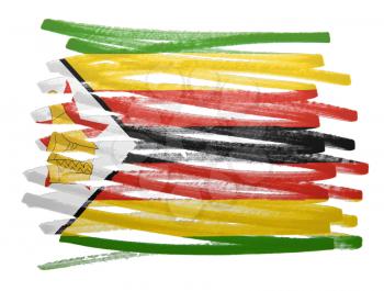 Flag illustration made with pen - Zimbabwe