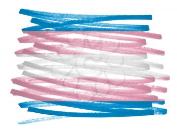 Flag illustration made with pen - Trans Pride