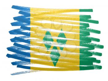 Flag illustration made with pen - Saint Vincent and the Grenadines