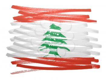 Flag illustration made with pen - Lebanon