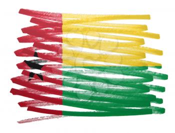 Flag illustration made with pen - Guinea Bissau