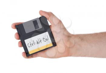 Floppy disk, data storage support, isolated on white - Ctrl Alt Del