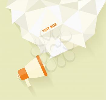 Flat vector icon of megaphone with bubble speech for social media marketing concept 