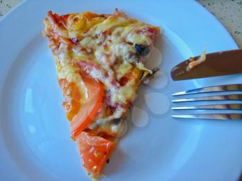 The image of tasty pizza with an appetizing stuffing