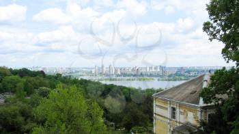 the image of panorama of Kyiv city in spring