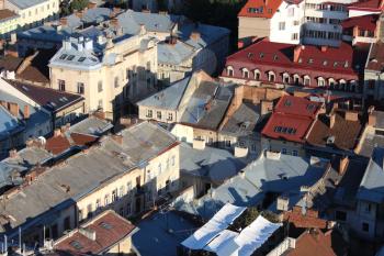 beautiful view to the house-tops in Lvov city