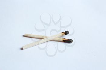 the image of pair used wooden matches