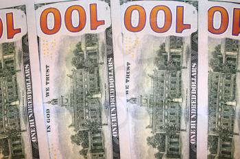 reverse side of new hundred dollar bank notes