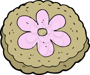 Royalty Free Clipart Image of a Cookie with a Flower Design