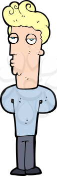 Royalty Free Clipart Image of a Man with His Arms Behind His Back
