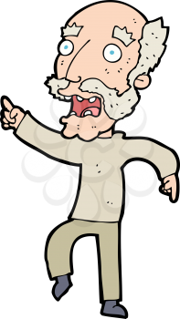 Royalty Free Clipart Image of a Frightened Man