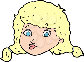 Royalty Free Clipart Image of a Girl's Head