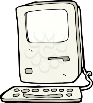 Royalty Free Clipart Image of an Old Computer