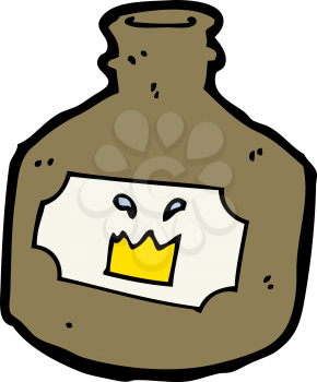 Royalty Free Clipart Image of an Old Whiskey Bottle