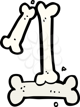 Royalty Free Clipart Image of a Number One Made of Bones
