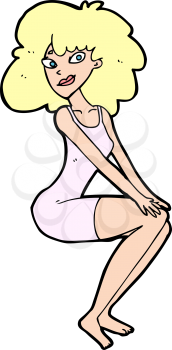 Royalty Free Clipart Image of a Woman in a Dress