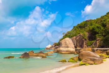 Silver Beach on Koh Samui island, Thailand in a summer day