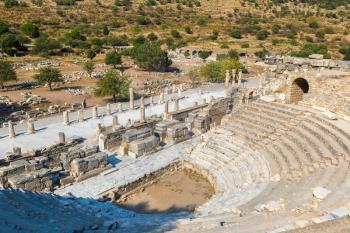 Odeon - small theater in ancient city Ephesus, Turkey in a beautiful summer day