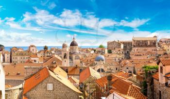 Panorama of old city Dubrovnik in a beautiful summer day, Croatia