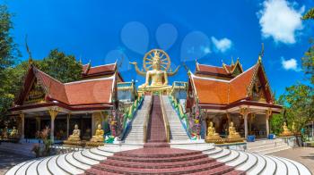 Panorama of Big Buddha on Koh Samui, Thailand in a summer day