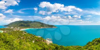 Panorama of Koh Phangan island, Thailand in a summer day