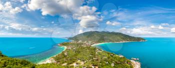 Panorama of Koh Phangan island, Thailand in a summer day