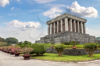 Ho Chi Minh Mausoleum in Hanoi, Vietnam in a summer day