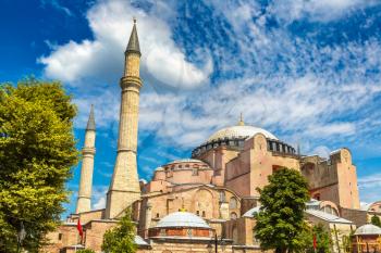 Hagia Sophia in Istanbul, Turkey in a beautiful summer day