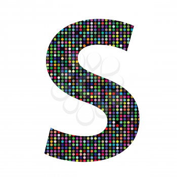 colorful illustration with multicolor letter S on  a white background
