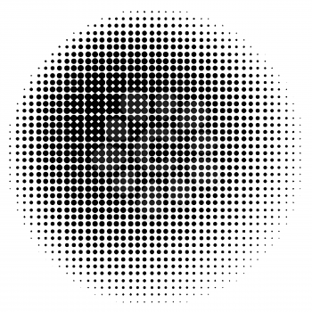 Halftone Circle Texture Isolated on White Background
