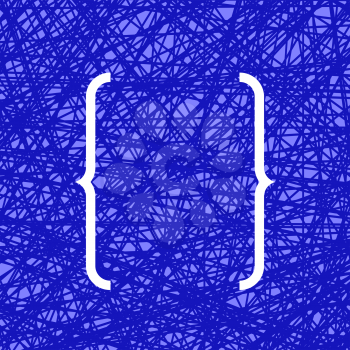 Curly Bracket Icon Isolated on Blue Background
