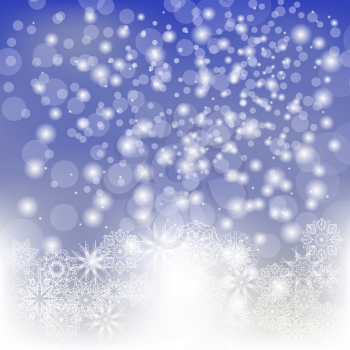 Abstract Winter Snow Background. Abstract Winter Pattern. Blue Lights Background