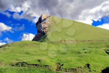 Summer scenery of Caucasus green mountains