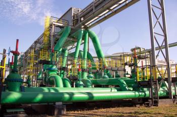Industrial green tube on making petroleum refinery