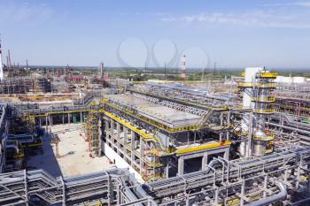 Industrial landscape of refinery at summer day