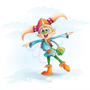 Royalty Free Clipart Image of a Viking Boy