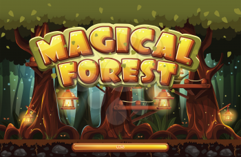 Boot screen to the computer game magic forest