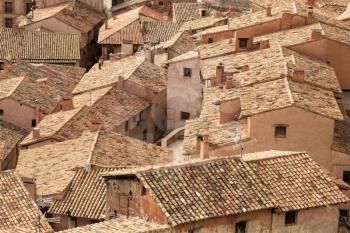 Old roofs of Albarracin, Aragon, Spain. Background