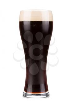 Beer glass willed with dark porter beer.