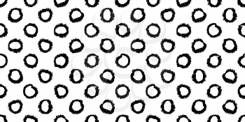 Polka dot seamless pattern with hand painted circles. Vector illustration