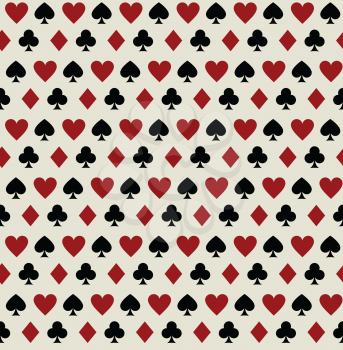 Seamless pattern of the symbols of playing cards. Copy square to the side and you'll get seamlessly tiling pattern