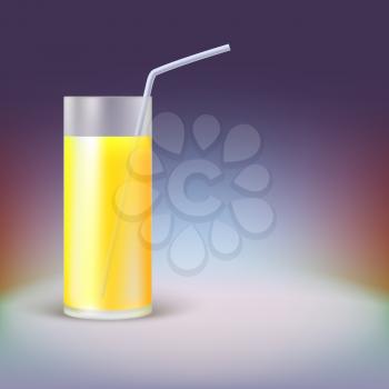 Glass of juice on a colored background, fitness composition.