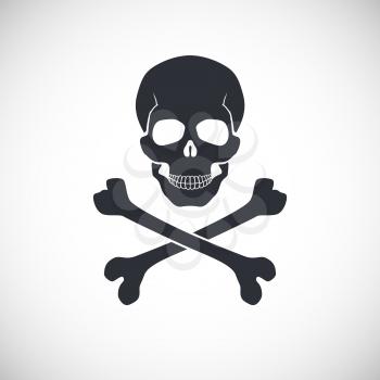 Skull and crossbones symbol, vector illustration for your design and presentation.