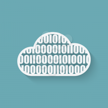 cloud computer concept symbol with binary code. vector illustration - eps 10