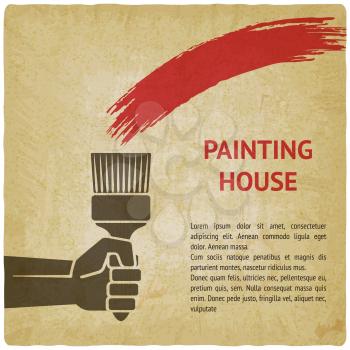 hand with brush. painting house concept. vector illustration - eps 10