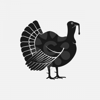 Turkey male silhouette. Farm animal icon. vector illustration - eps 8