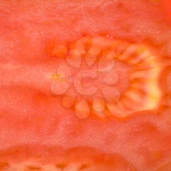 texture of sliced red tomato closeup