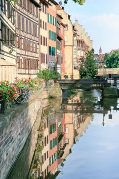 Ill river canal in old town (Strasbourg, France)