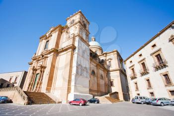 baroque style Cathedral in sicilian town Piazza Armerina